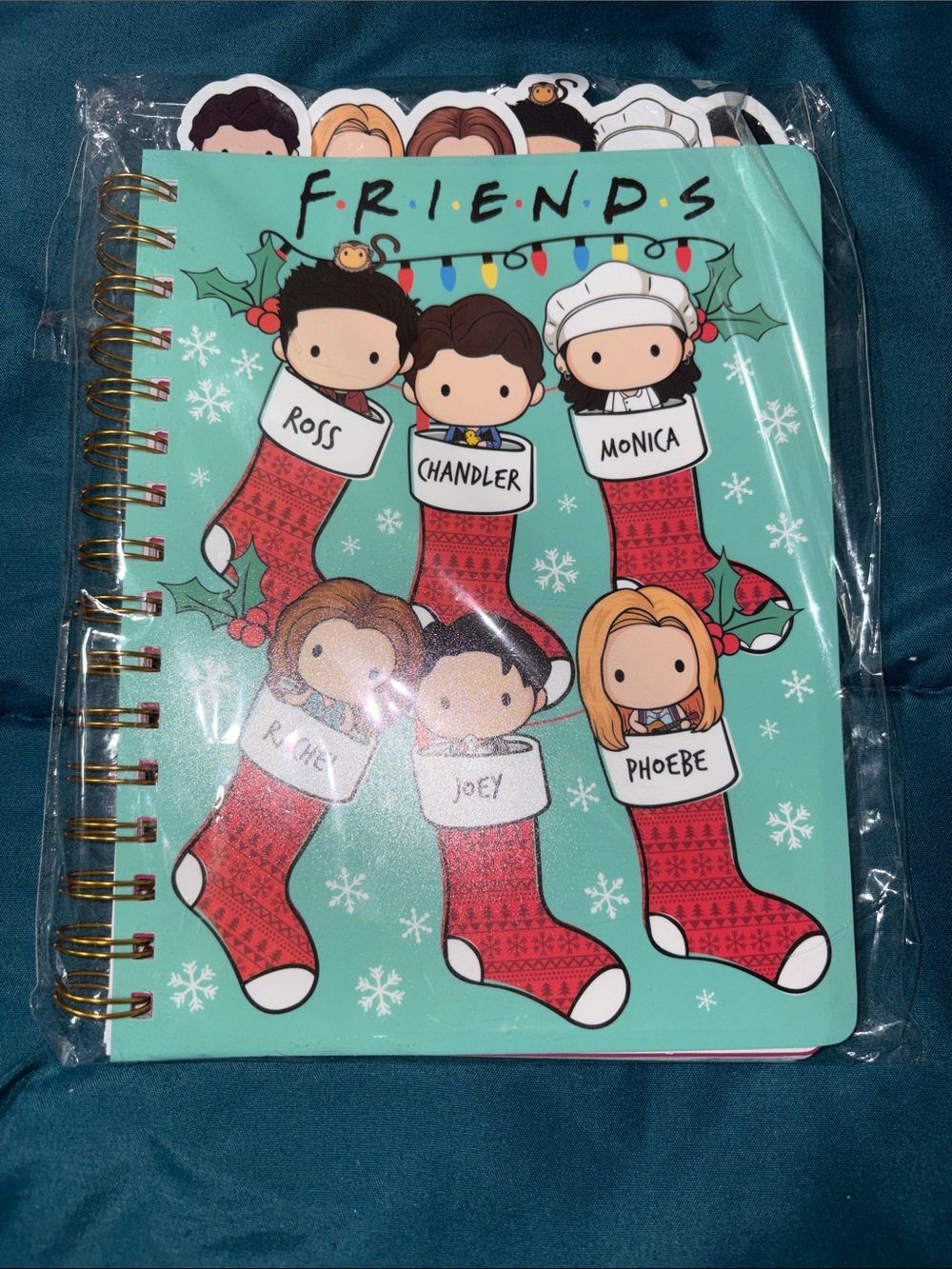FRIENDS Spiral Notebook w/ Friends in Stockings